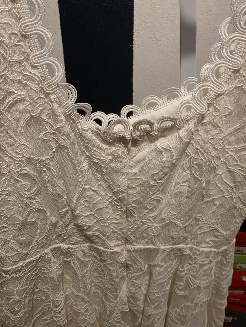 395$ Waimari Square Neck Havana Lace Mini Dress Women's Size L White - Picture 9 of 11